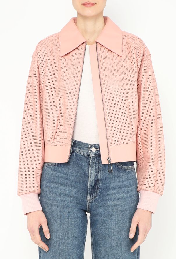 Fendi 2019 Perforated Leather Bomber Jacket - 3 Fendi 2019 Perforated Leather Bomber Jacket - 3