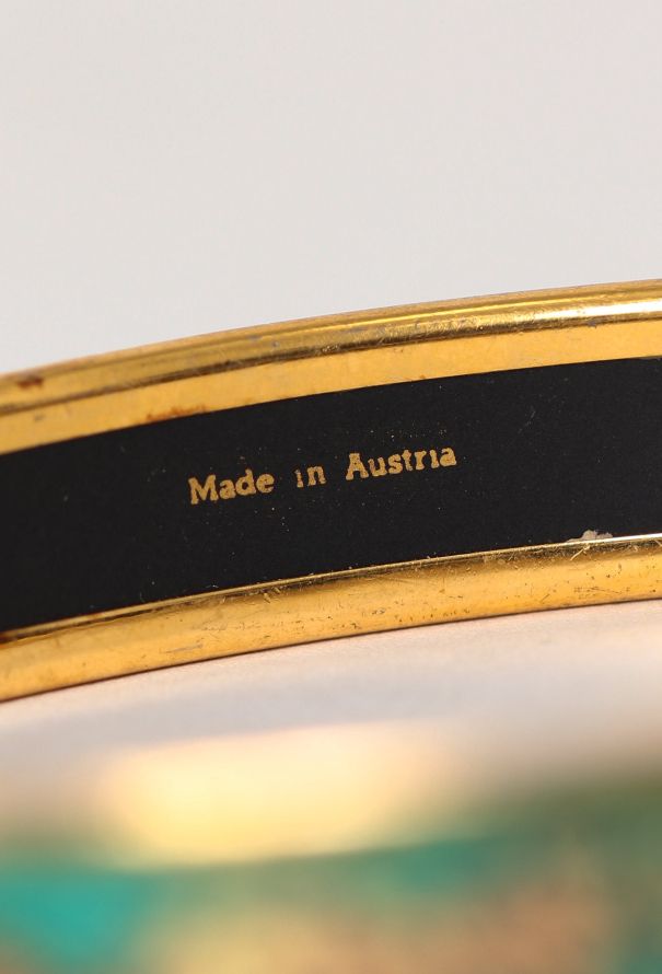 Hermès '90s 'Les Léopards' Enamel Bracelet - 5