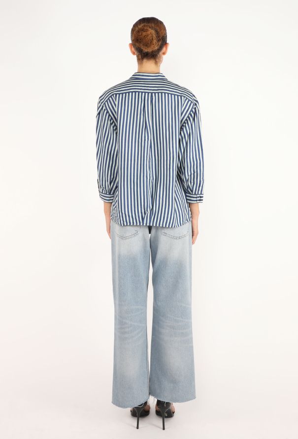 Saint Laurent Vintage Striped Silk Shirt - 5