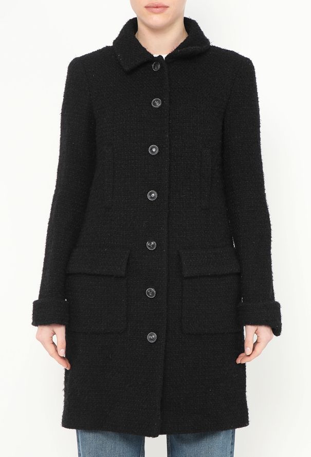 Chanel 2020 Bouclé Tweed 'CC' Coat - 1