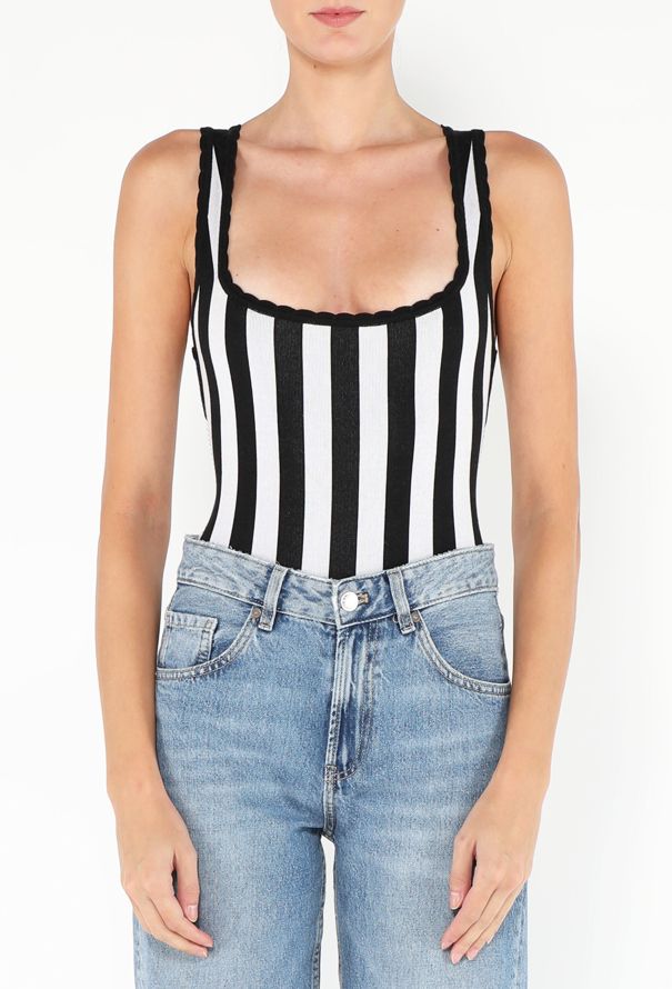 Alaïa Collector S/S 1992 Striped Bodysuit - 1