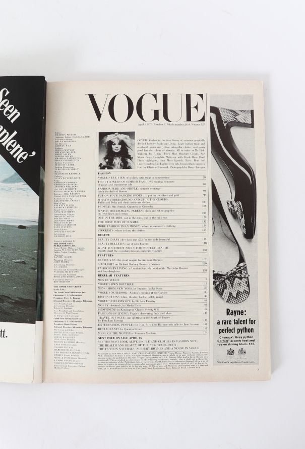 VOGUE UK 1970 Beaton, Warhol and Bailey Issue Trio - 4 VOGUE UK 1970 Beaton, Warhol and Bailey Issue Trio - 4