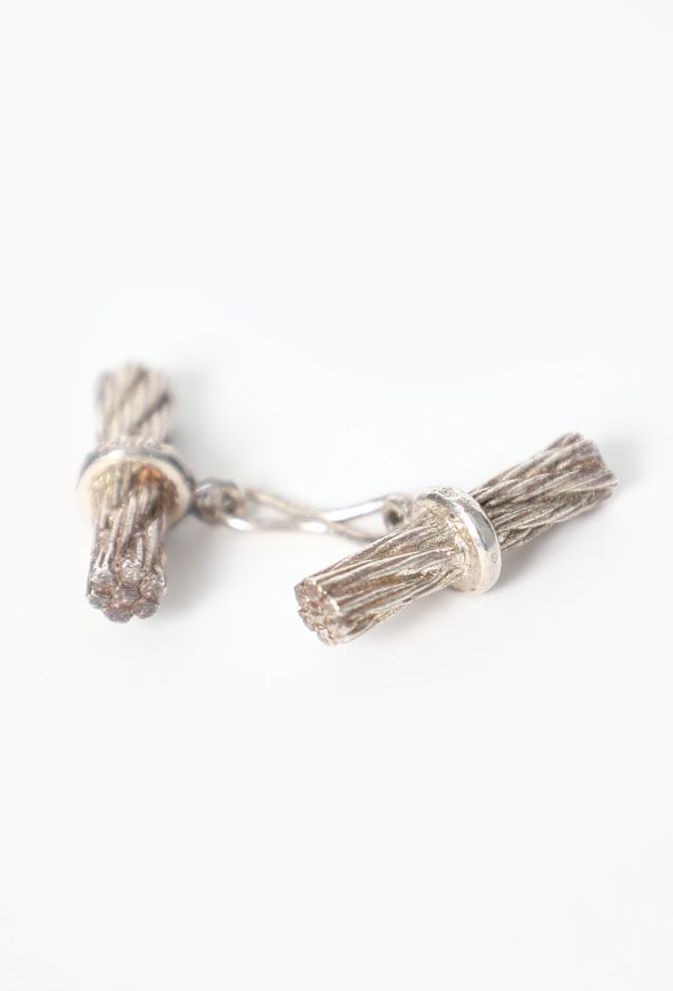 Hermès Vintage Silver Rope Cufflinks - 4