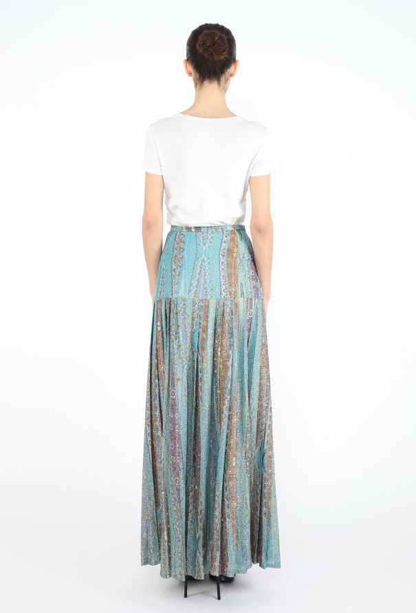 COLLECTOR Bill Gibb 1973 Pleated Lamé Skirt - 5