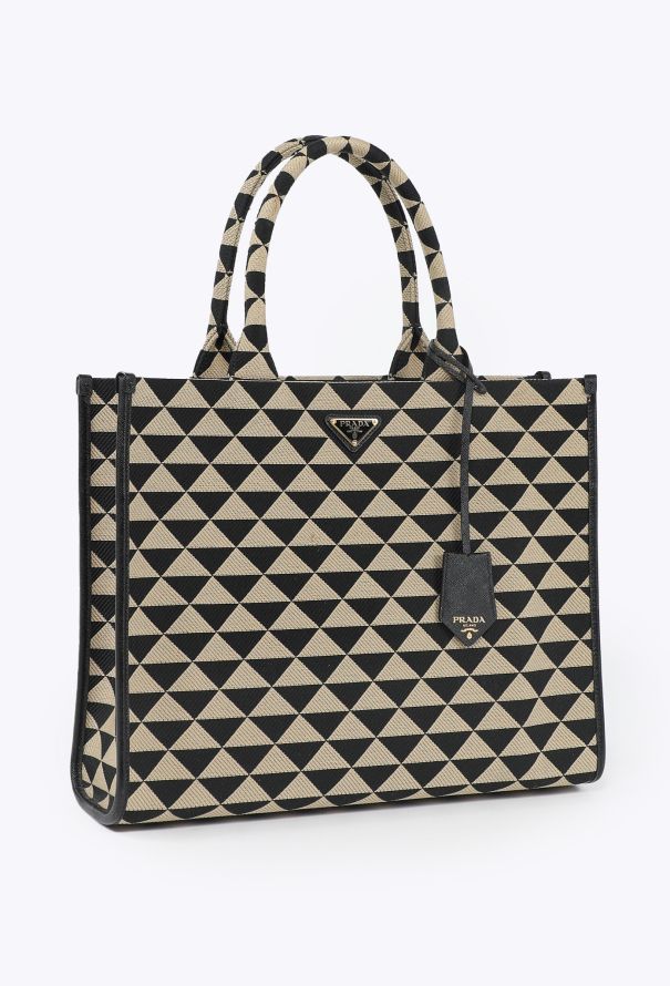 Prada 2022 Symbole Embroidered Jacquard Tote - 3