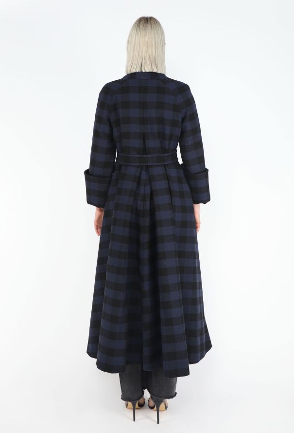 Dior F/W 2017 Checkered Belted Robe Coat - 6