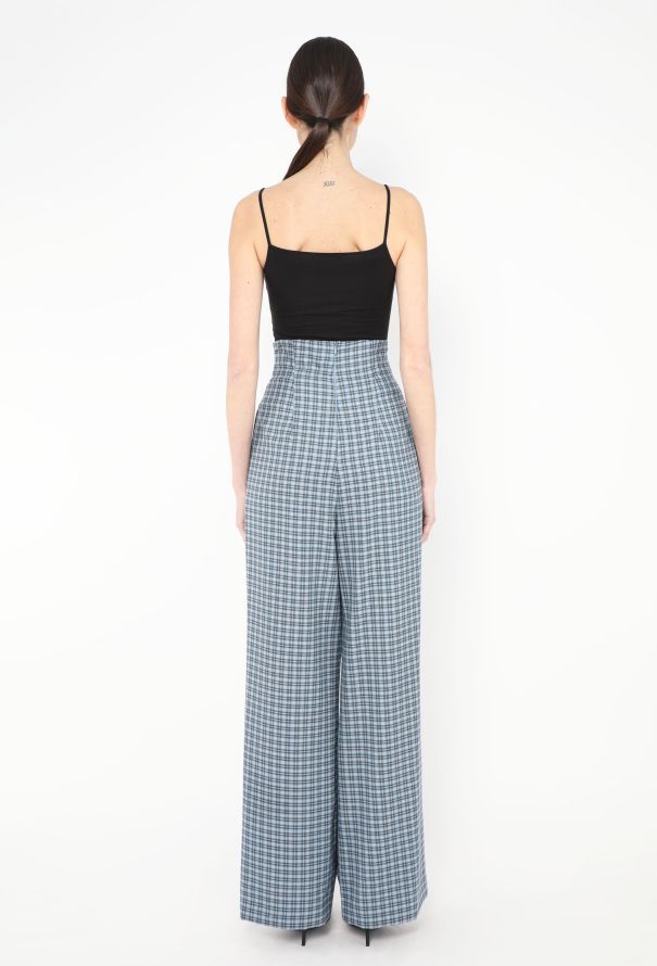 Rodarte Plaid Wide-Leg Bustier Ensemble - 7