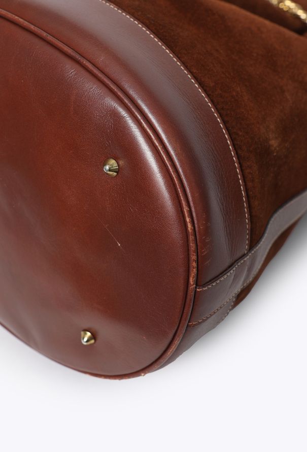 Céline Vintage Suede Triomphe Bucket Bag - 10