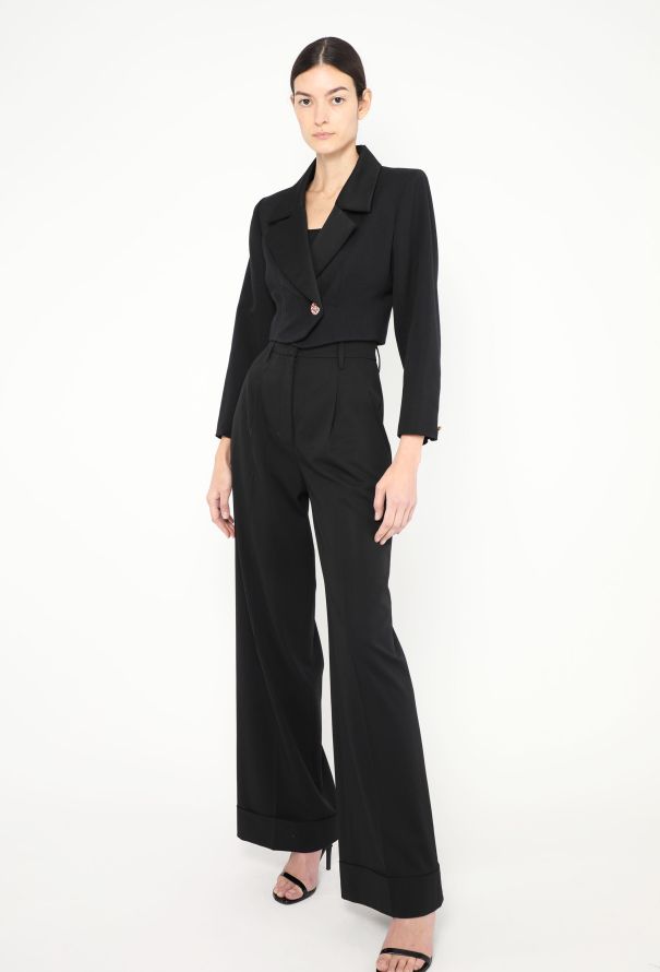 Saint Laurent 1993 Cropped Smoking Blazer - 2