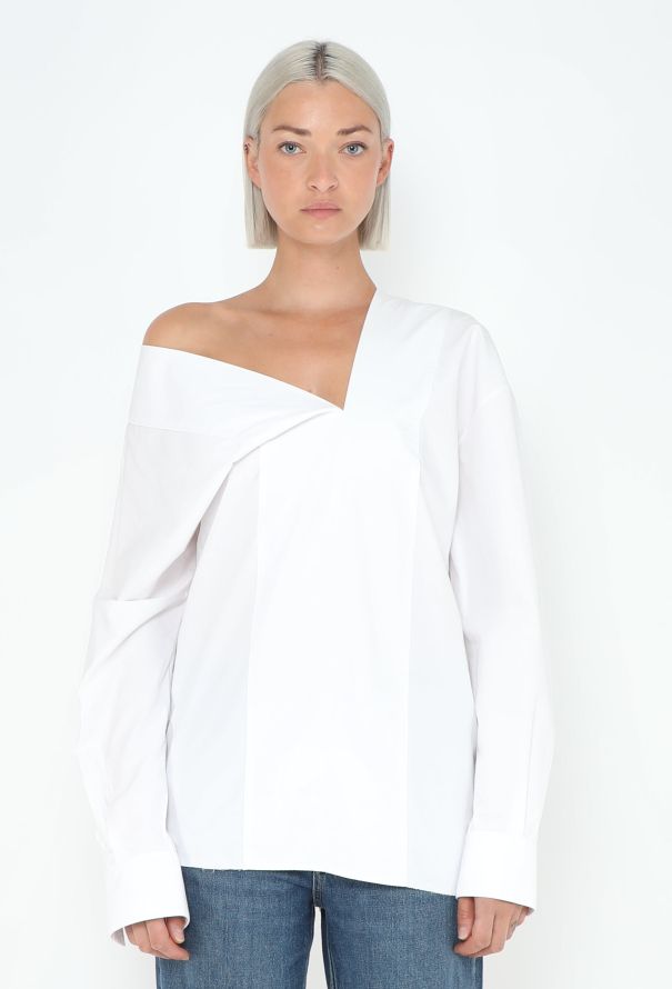 Céline Off-Shoulder Poplin Tunic - 1