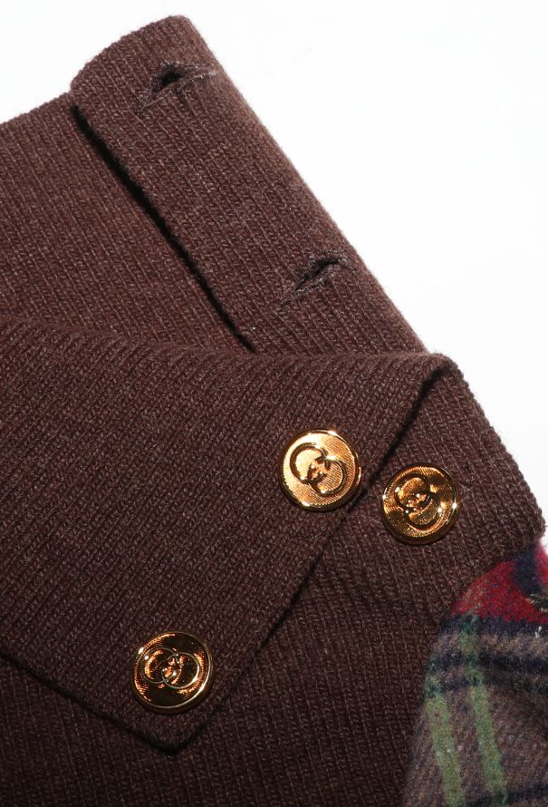 Gucci Tartan Ribbed Trim Dress - 6