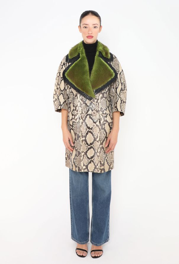 Prada RARE F/W 2011 Python Aviator Coat - 1