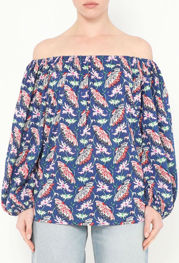 Saint Laurent '70s Off-Shoulder Cotton Top - 1