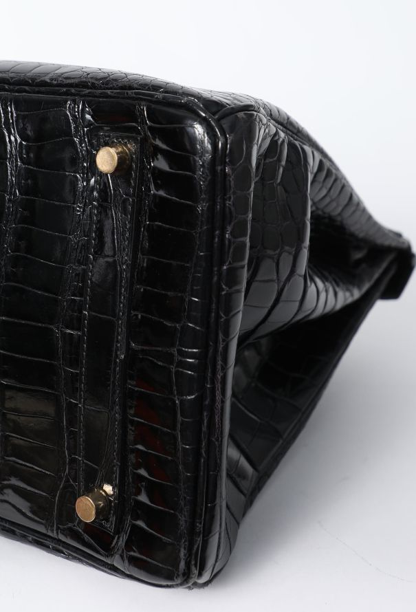 Hermès Exceptional Black Porosus Birkin 35 - 11 Hermès Exceptional Black Porosus Birkin 35 - 11
