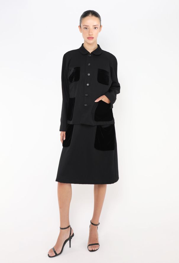 Comme des Garçons '90s Velvet Pocket Mod Ensemble - 1