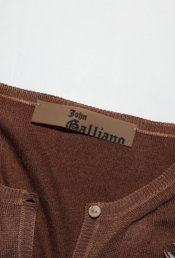 John Galliano Embroidered Knit Ombré Cardigan - 5
