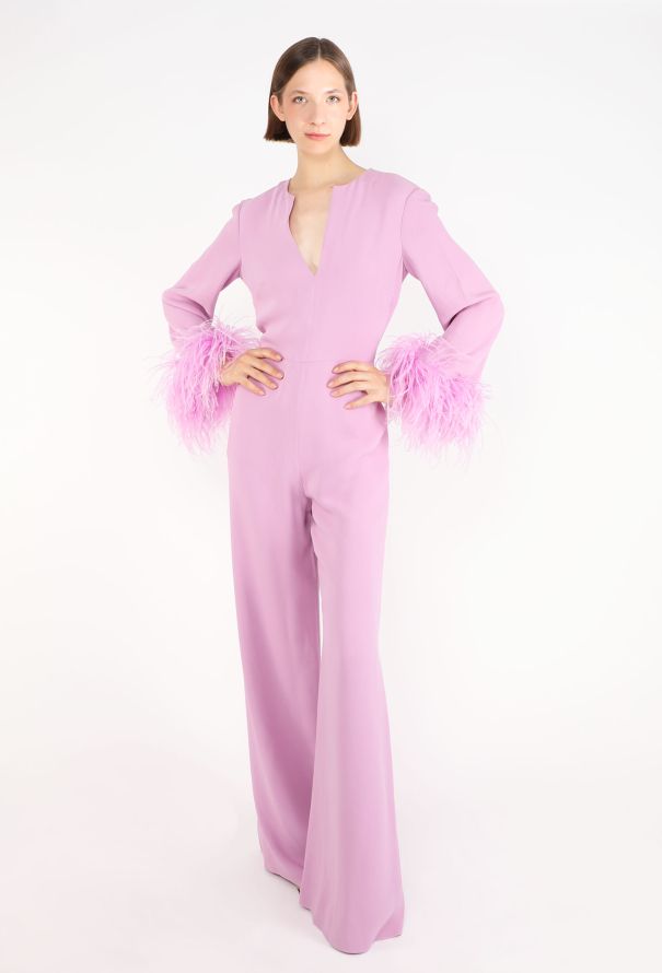 Valentino Ostrich Feather Silk Jumpsuit, 2023 - 1
