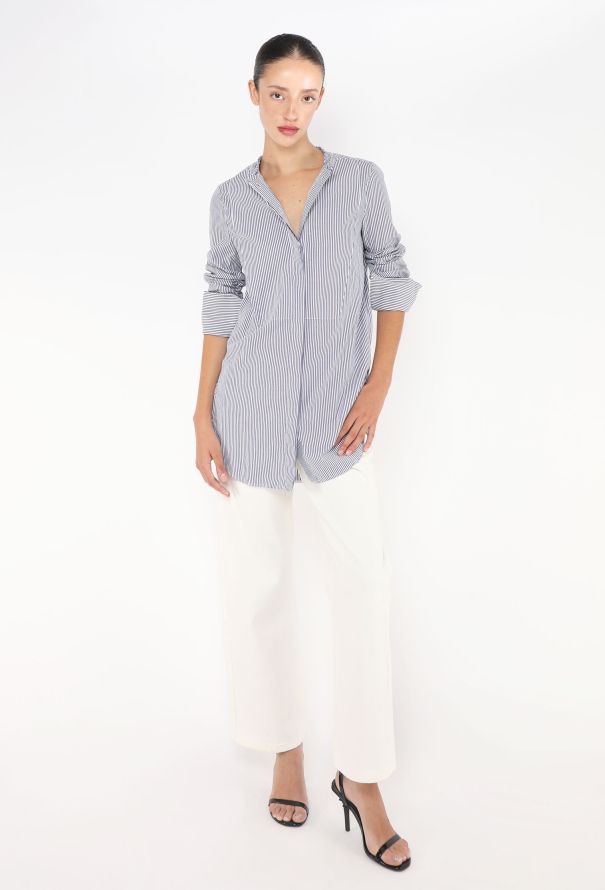 Céline Pinstripe Bib Tunic Shirt - 3 Céline Pinstripe Bib Tunic Shirt - 3