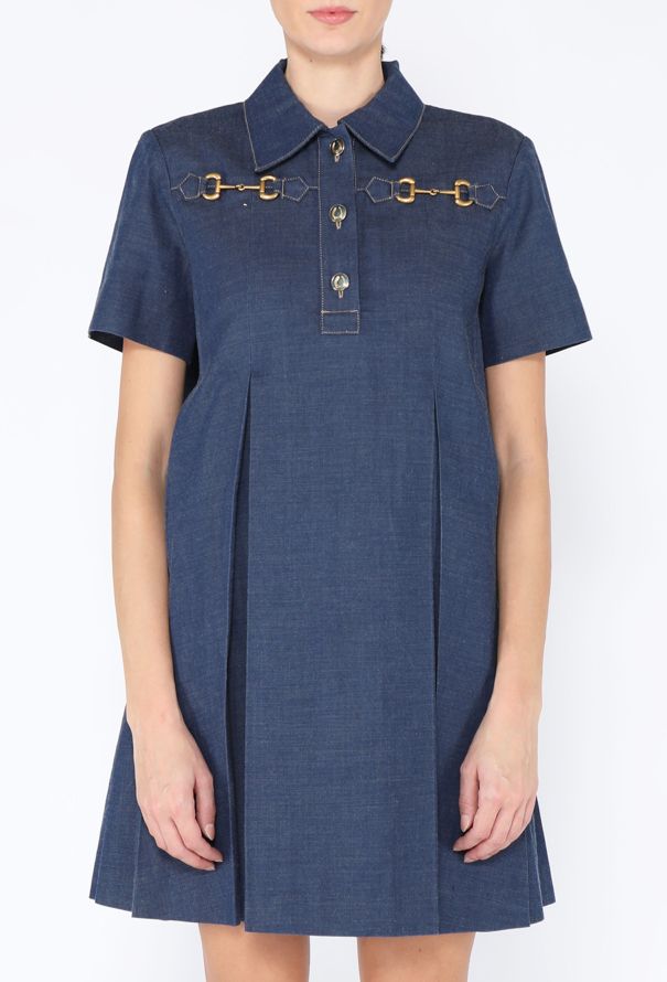 Gucci 2022 Denim Horsebit Mini Dress - 1