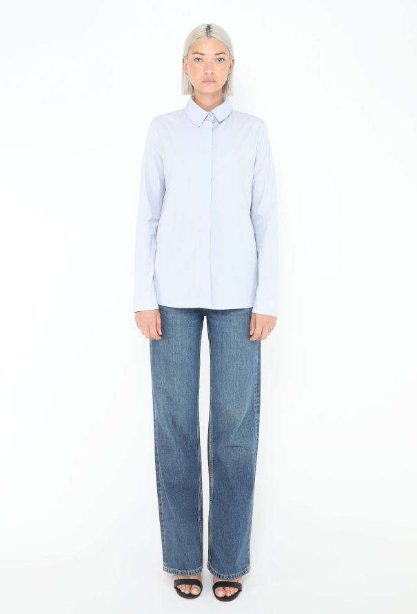 The Row Pale Blue Classic Cotton Shirt - 3