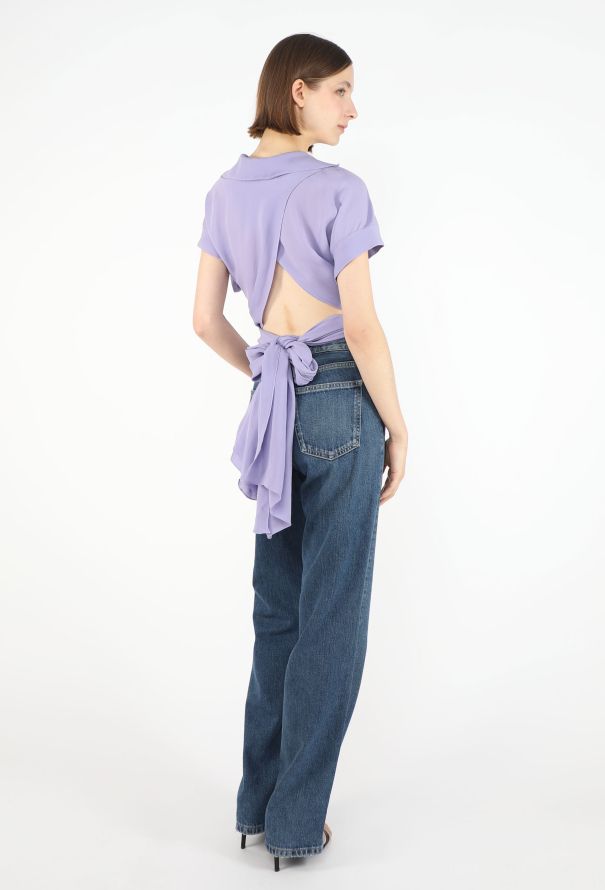 Hermès Chiffon Open-Back Tie Blouse - 2