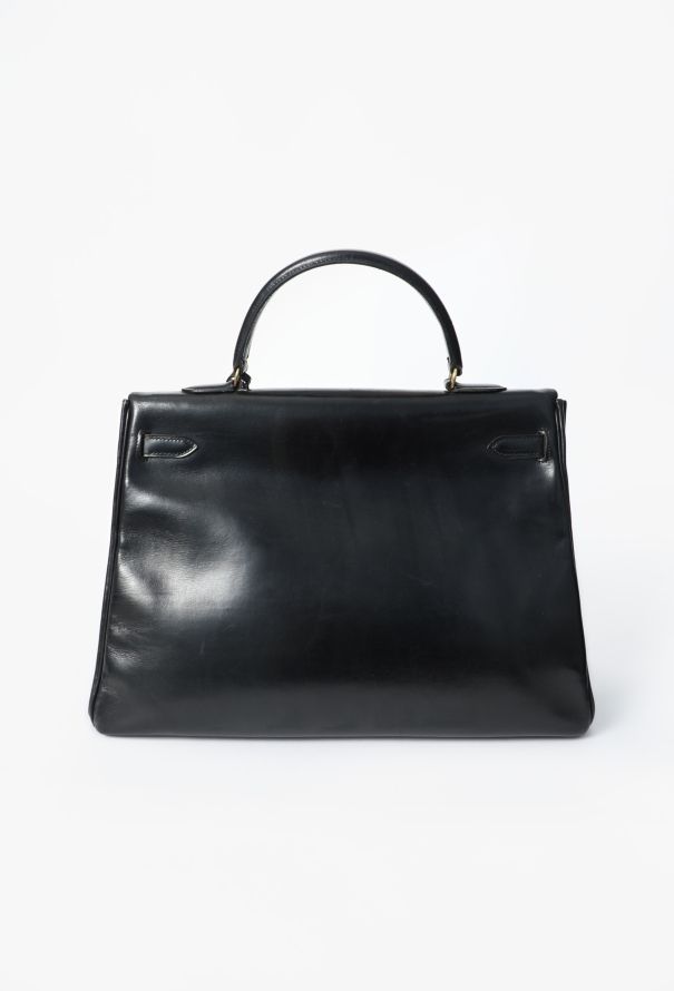 Hermès Vintage Black Box Kelly Retourné 35 - 5