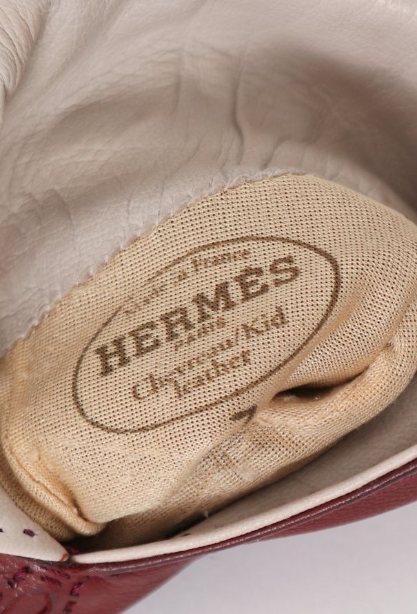 Hermès Vintage Stitched Leather Slit Gloves - 5
