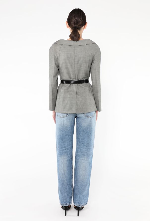 Prada Belted Décolleté Blazer - 4