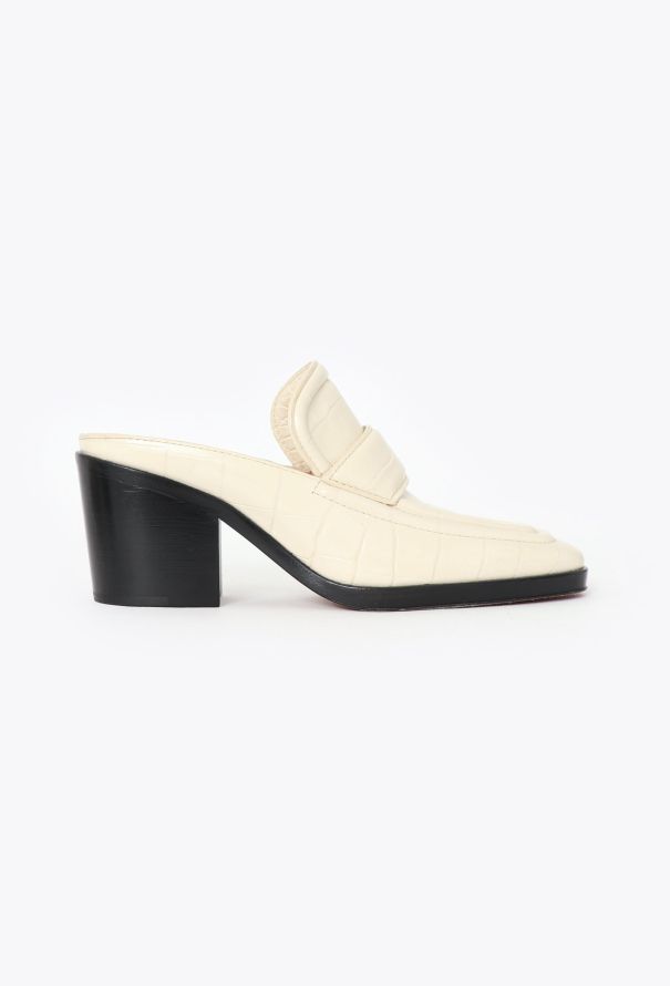 Bottega Veneta 2020 Embossed Leather Loafer Mules - 1