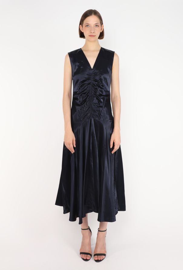 Céline Charmeuse Ruched Dress,  F/W 2016 - 1