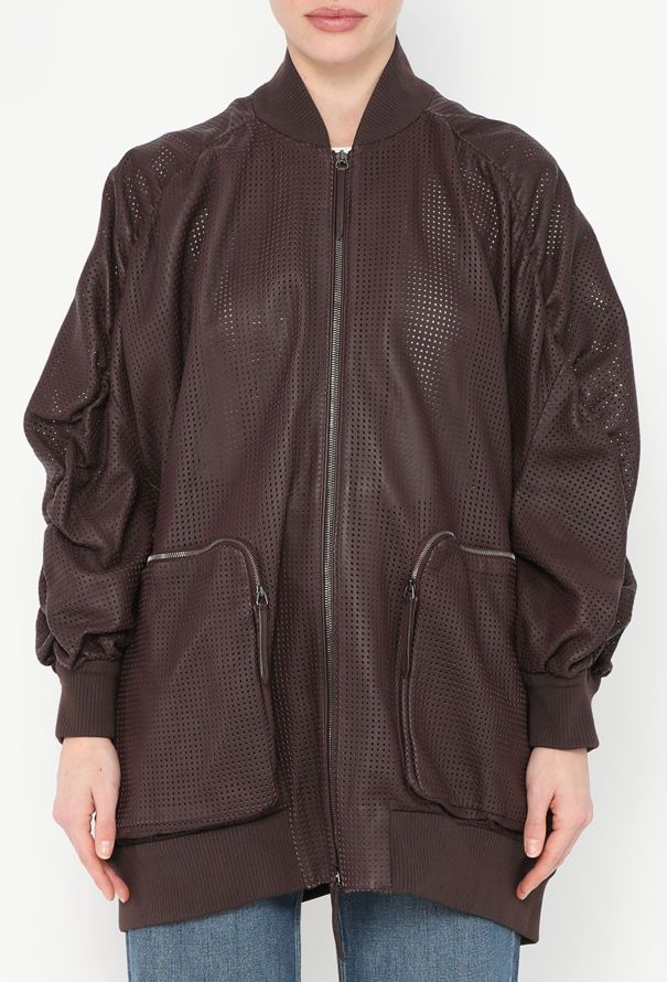Fendi S/S 2019 Perforated Leather Bomber Jacket - 1