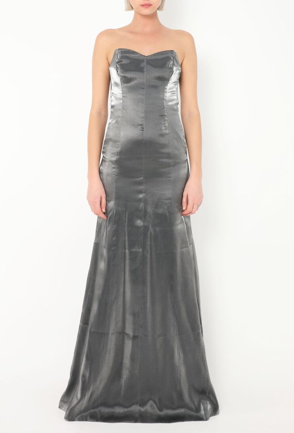 Iridescent Charmeuse Bustier Gown - 2 Iridescent Charmeuse Bustier Gown - 2