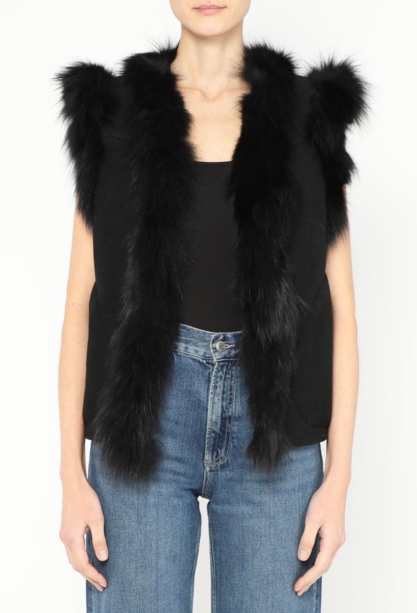 Saint Laurent 2014 Fox Fur Shearling-Lined Vest - 1