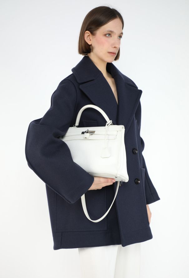 Hermès Blanc Taurillon Clémence Kelly Retourné 32 - 2