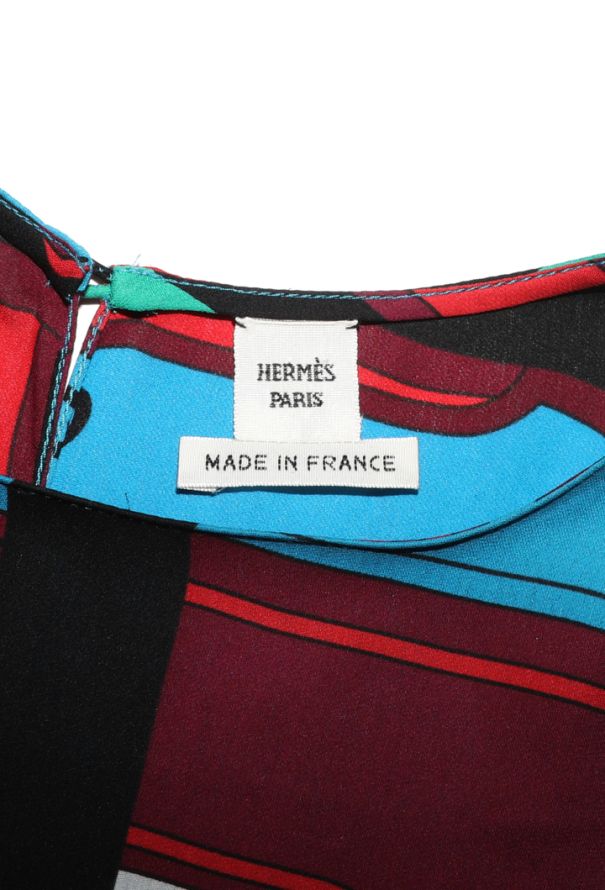 Hermès Graphic Emblem Silk Blouse - 7