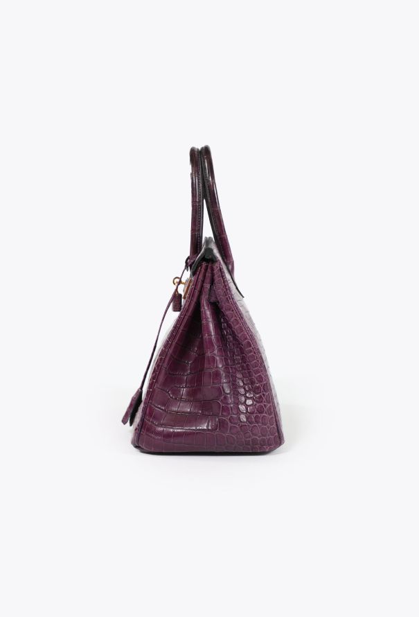 Hermès RARE Matte Améthyste Porosus Birkin 30 - 4