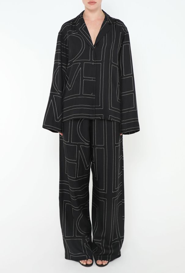 Toteme 2023 Monogram Silk Pajama Set - 4 Toteme 2023 Monogram Silk Pajama Set - 4