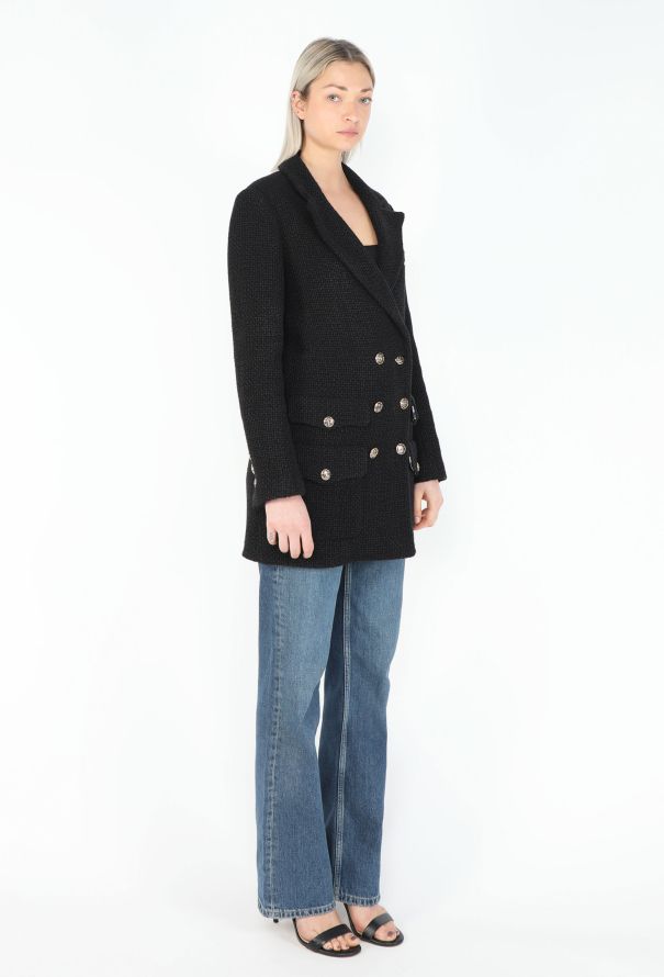 Chanel 2021 Double-Breasted 'CC' Tweed Blazer - 5