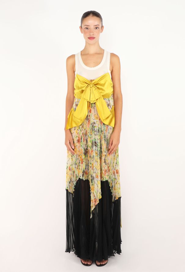 Jean Paul Gaultier Pleated Bow Silk Dress, Spring 2008 - 1