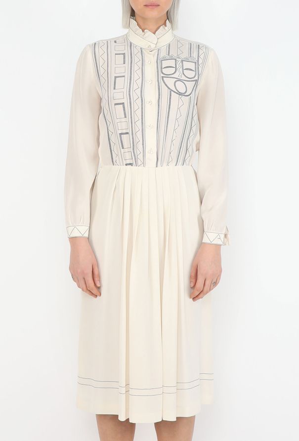 Louis Féraud 1993 Printed Silk Dress - 3