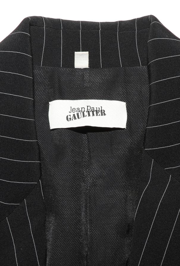 Jean Paul Gaultier Pinstripe Graphic Cuff Blazer - 6