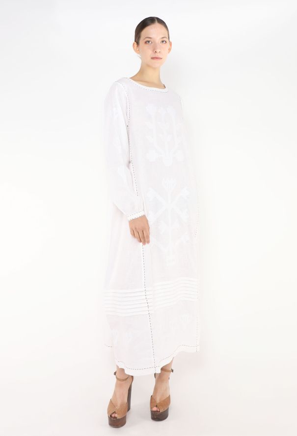 Vita Kin Embroidered Linen Kaftan - 3