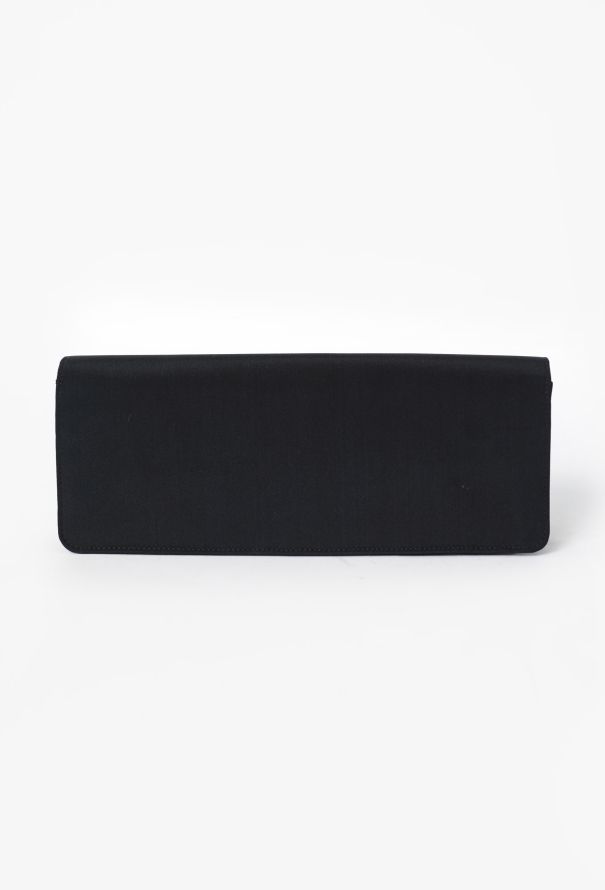 Chanel Black Satin Bow Flap Clutch - 4