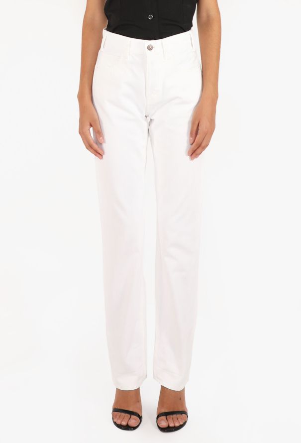 Céline Tapered White Denim Jeans - 3