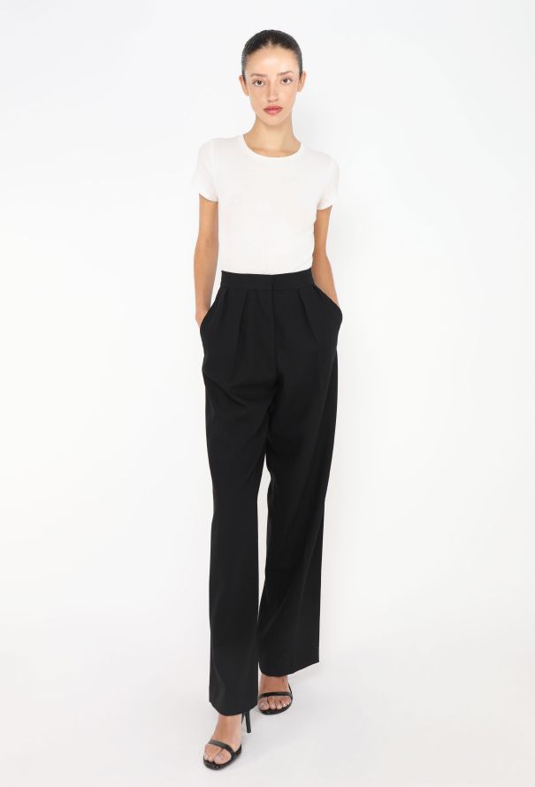 Céline Classic Pleated Crêpe Trousers - 1