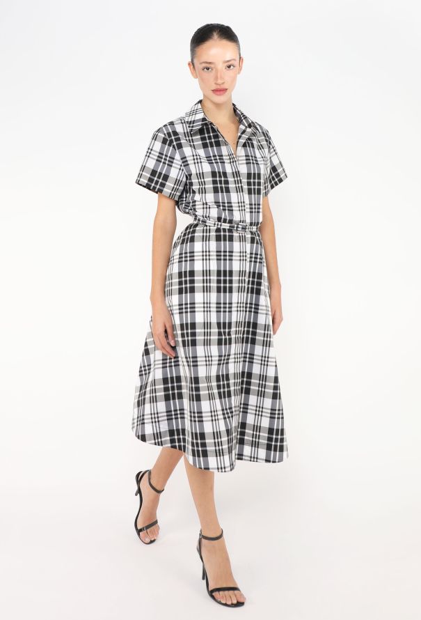 Dior 2024 Plaid Belted Shirt Dress - 2