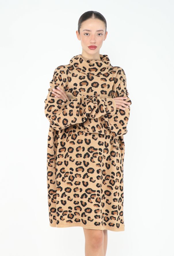 Alaïa COLLECTOR F/W 1991 Leopard Turtleneck Dress - 4