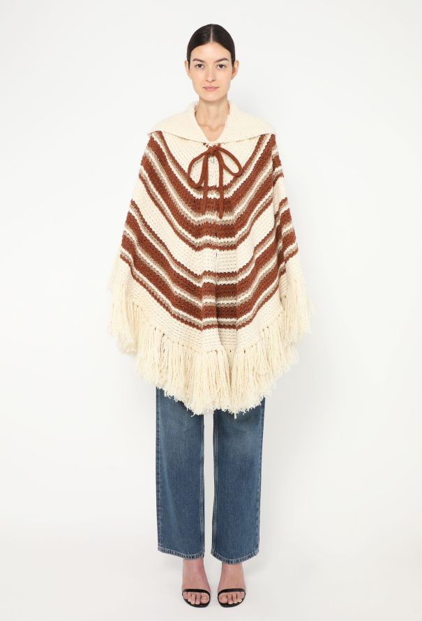 Saint Laurent 2016 Fringe Knit Poncho - 3 Saint Laurent 2016 Fringe Knit Poncho - 3