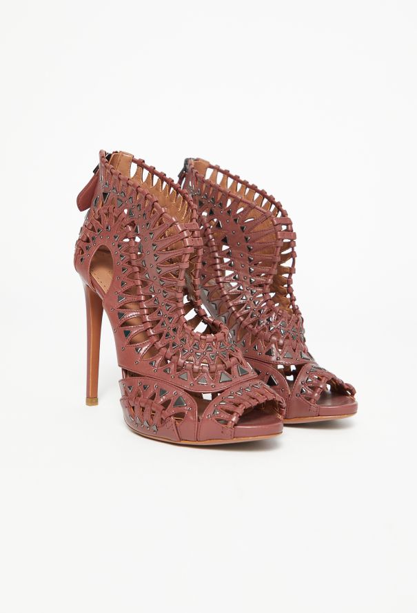 Alaïa Studded Laser-Cut Sandals - 2