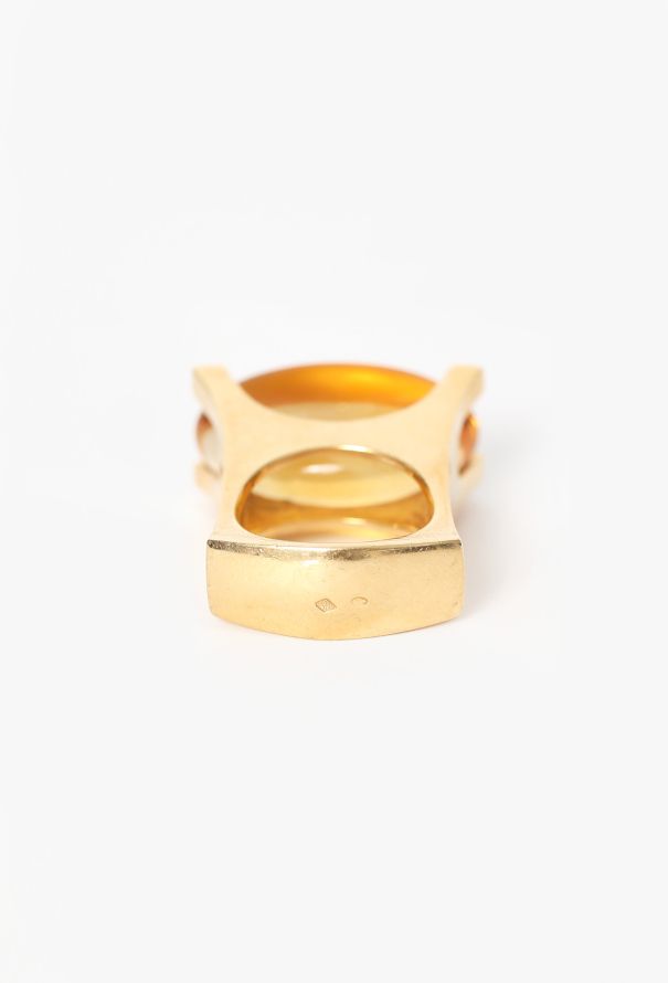 Van Cleef & Arpels Vintage 18k Yellow Gold, Citrine & Diamond Ring - 7